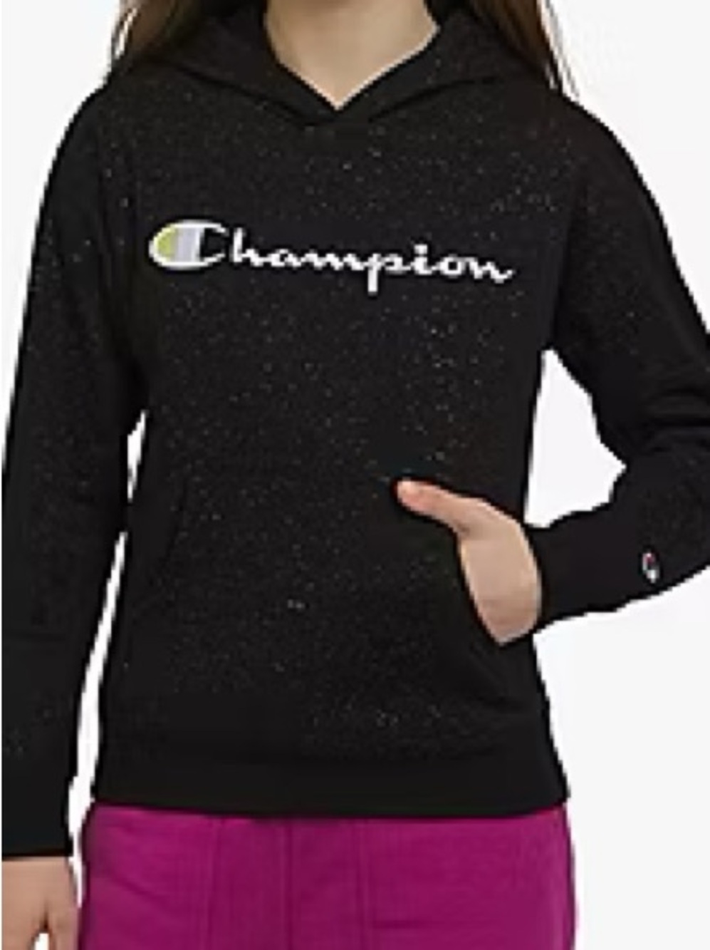 Champion Black Glitter Fleece Hoodie